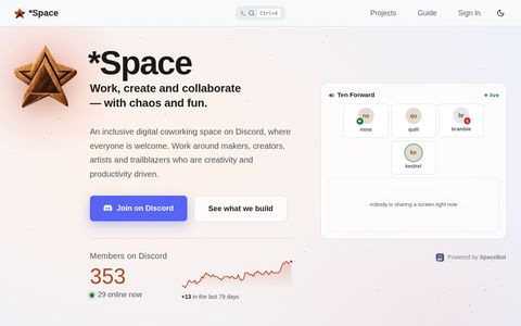 starspace.group, the page used as the lesson